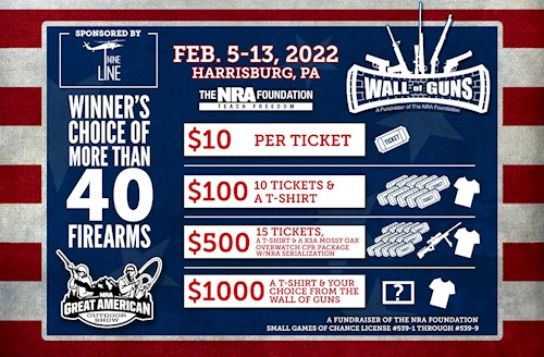 Friends Of The Nra Calendar 2022 Great American Outdoor Show | Wall Of Guns